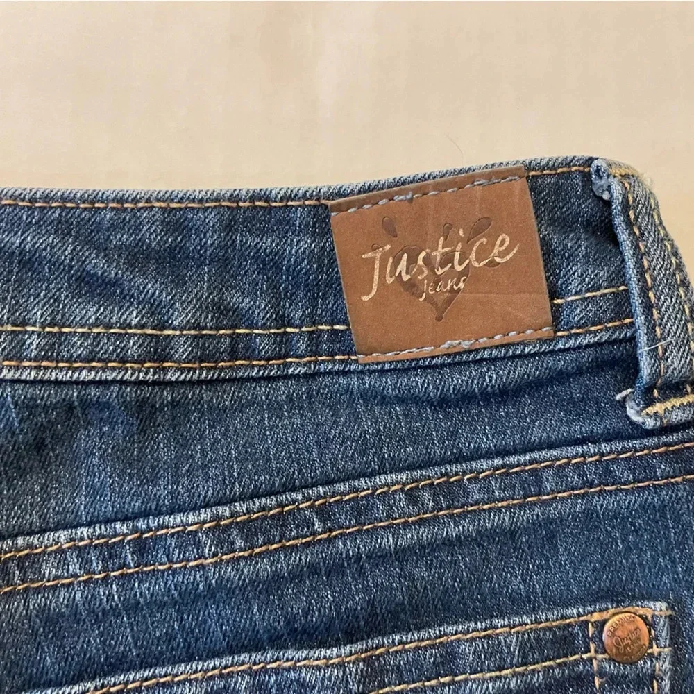 Justice Simply Low Denim Jean Shorts Girls Size 14 S